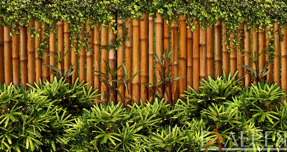 и растения, Трава и листья, 3d эффект, листья, под балкон, терраса, плющ, бамбук