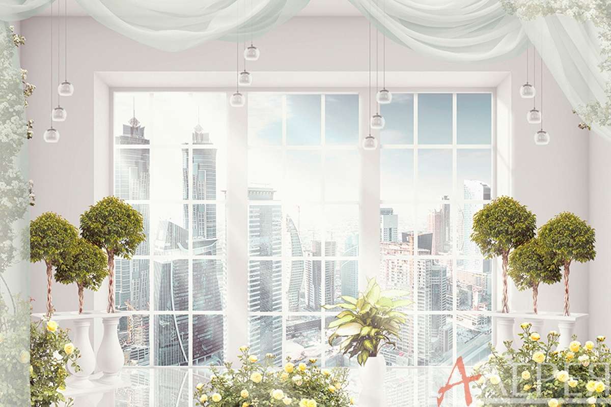 Окна, Вид из окна, вид на город, балкон