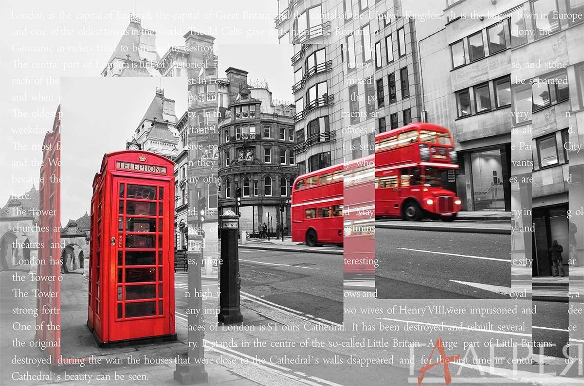 Лондон, проспект, телефонная будка автобус